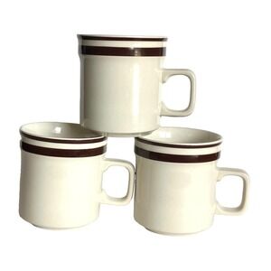 3 Orbit Stoneware 221‎ Brown Coffee Cup Japan